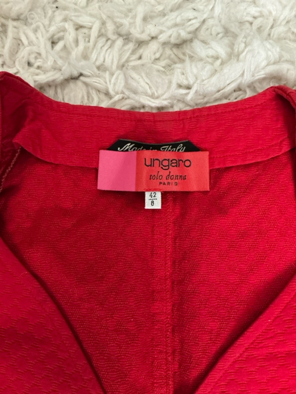 VINTAGE 80s 90s Ungaro Red Short Sleeve Suit Jacket - Picture 4 of 8